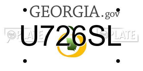 U726SL Georgia License Plate