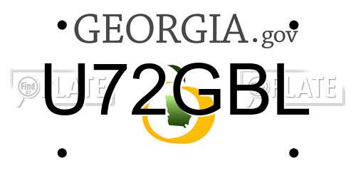 U72GBL Georgia License Plate