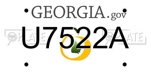 U7522A Georgia License Plate