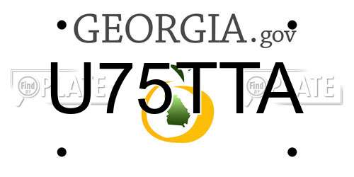 U75TTA Georgia License Plate