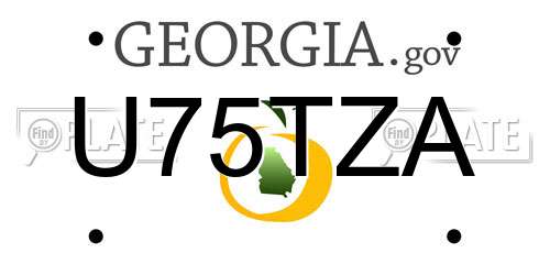 U75TZA Georgia License Plate