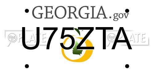 U75ZTA Georgia License Plate