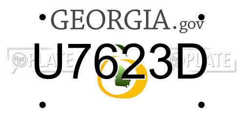 U7623D Georgia License Plate