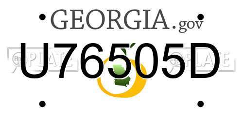 U76505D Georgia License Plate