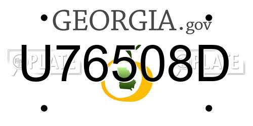 U76508D Georgia License Plate