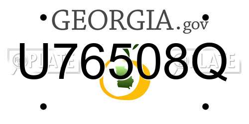 U76508Q Georgia License Plate