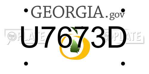 U7673D Georgia License Plate