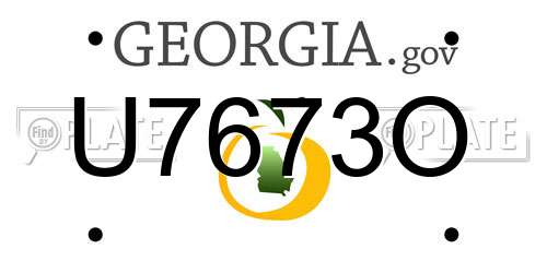 U7673O Georgia License Plate