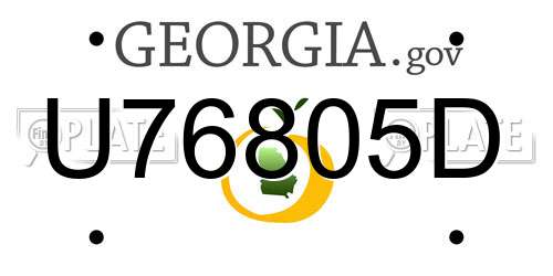 U76805D Georgia License Plate