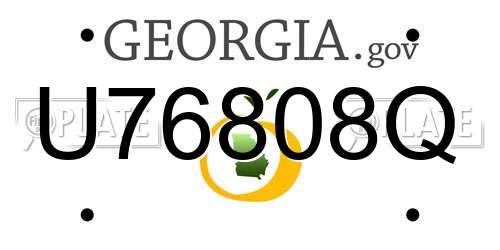 U76808Q Georgia License Plate
