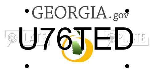 U76TED Georgia License Plate