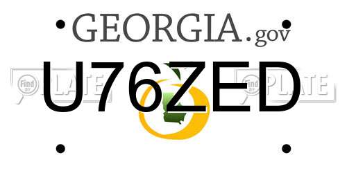 U76ZED Georgia License Plate
