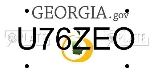 U76ZEO Georgia License Plate