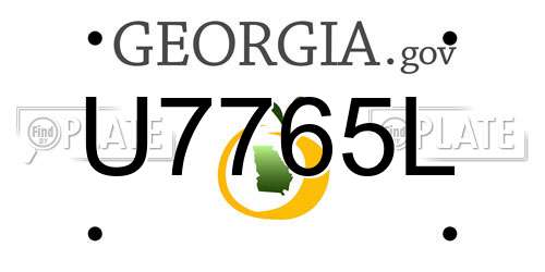 U7765L Georgia License Plate