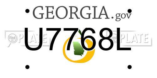 U7768L Georgia License Plate