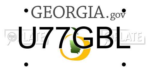 U77GBL Georgia License Plate