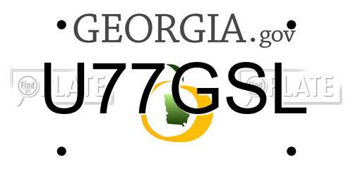 U77GSL Georgia License Plate