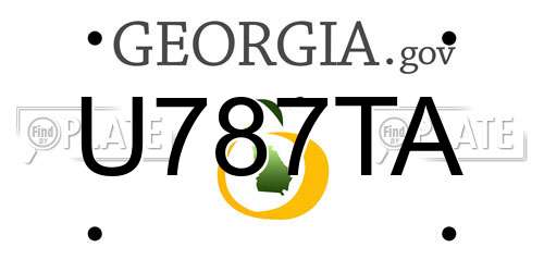 U787TA Georgia License Plate