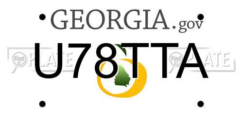 U78TTA Georgia License Plate