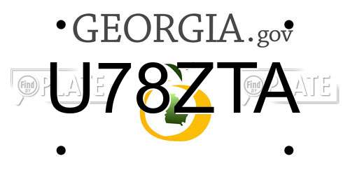 U78ZTA Georgia License Plate