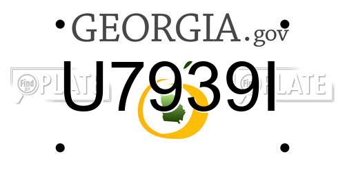 U7939I Georgia License Plate