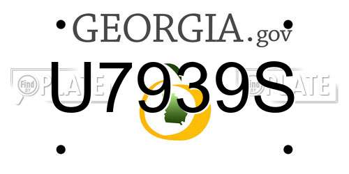 U7939S Georgia License Plate