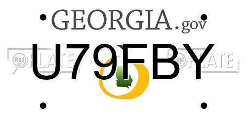 U79FBY Georgia License Plate