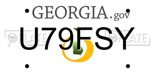 U79FSY Georgia License Plate
