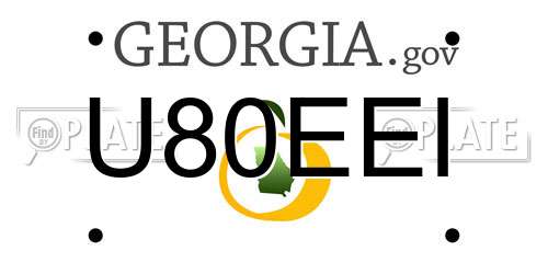 U80EEI Georgia License Plate