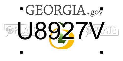 U8927V Georgia License Plate