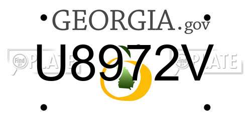 U8972V Georgia License Plate