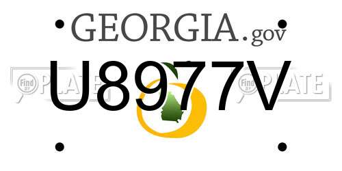 U8977V Georgia License Plate
