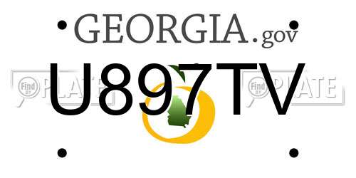 U897TV Georgia License Plate