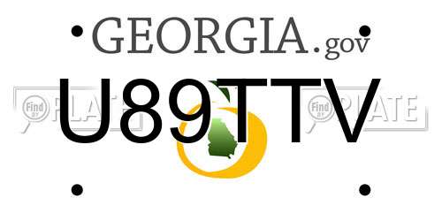 U89TTV Georgia License Plate