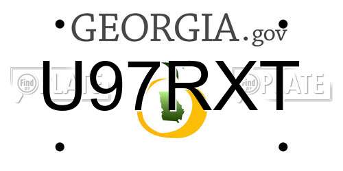 U97RXT Georgia License Plate