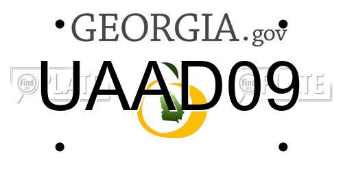 UAAD09 Georgia License Plate