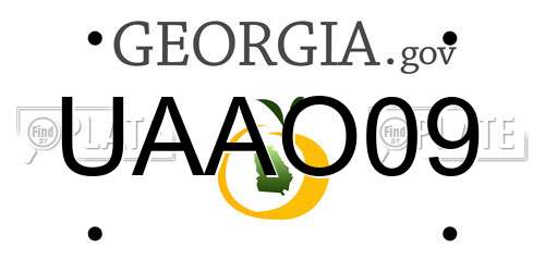 UAAO09 Georgia License Plate