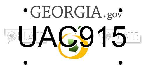UAC915 Georgia License Plate