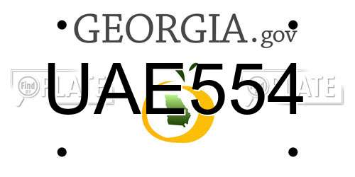 UAE554 Georgia License Plate