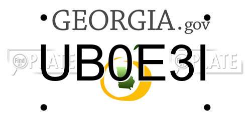 UB0E3I Georgia License Plate