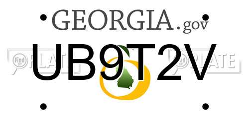 UB9T2V Georgia License Plate
