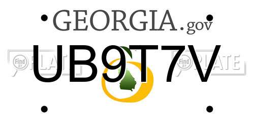 UB9T7V Georgia License Plate