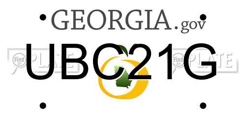 UBC21G Georgia License Plate