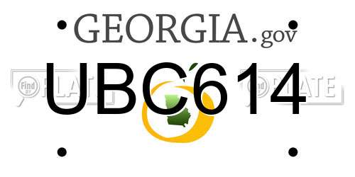 UBC614 Georgia License Plate