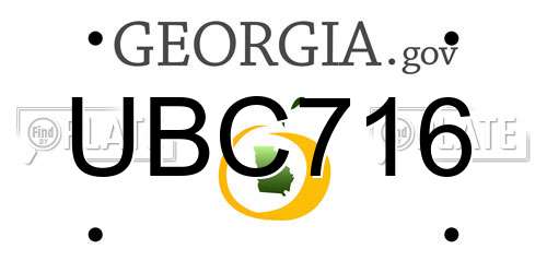 UBC716 Georgia License Plate