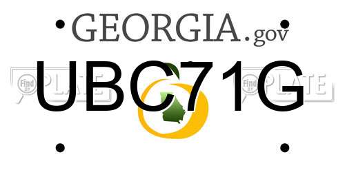 UBC71G Georgia License Plate