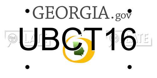 UBCT16 Georgia License Plate
