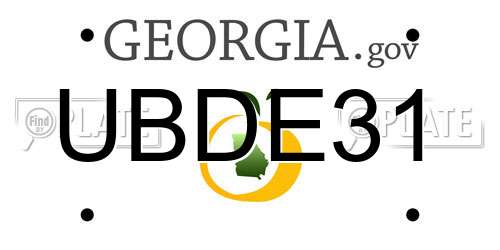 UBDE31 Georgia License Plate