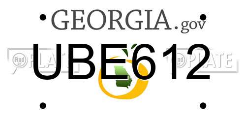 UBE612 Georgia License Plate
