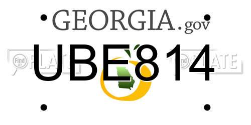 UBE814 Georgia License Plate